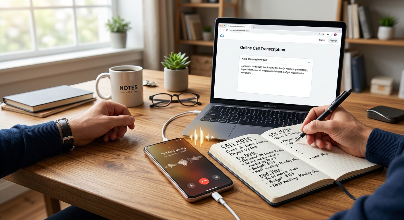 How to Transcribe Call Recordings Into Notes Without Installing Software